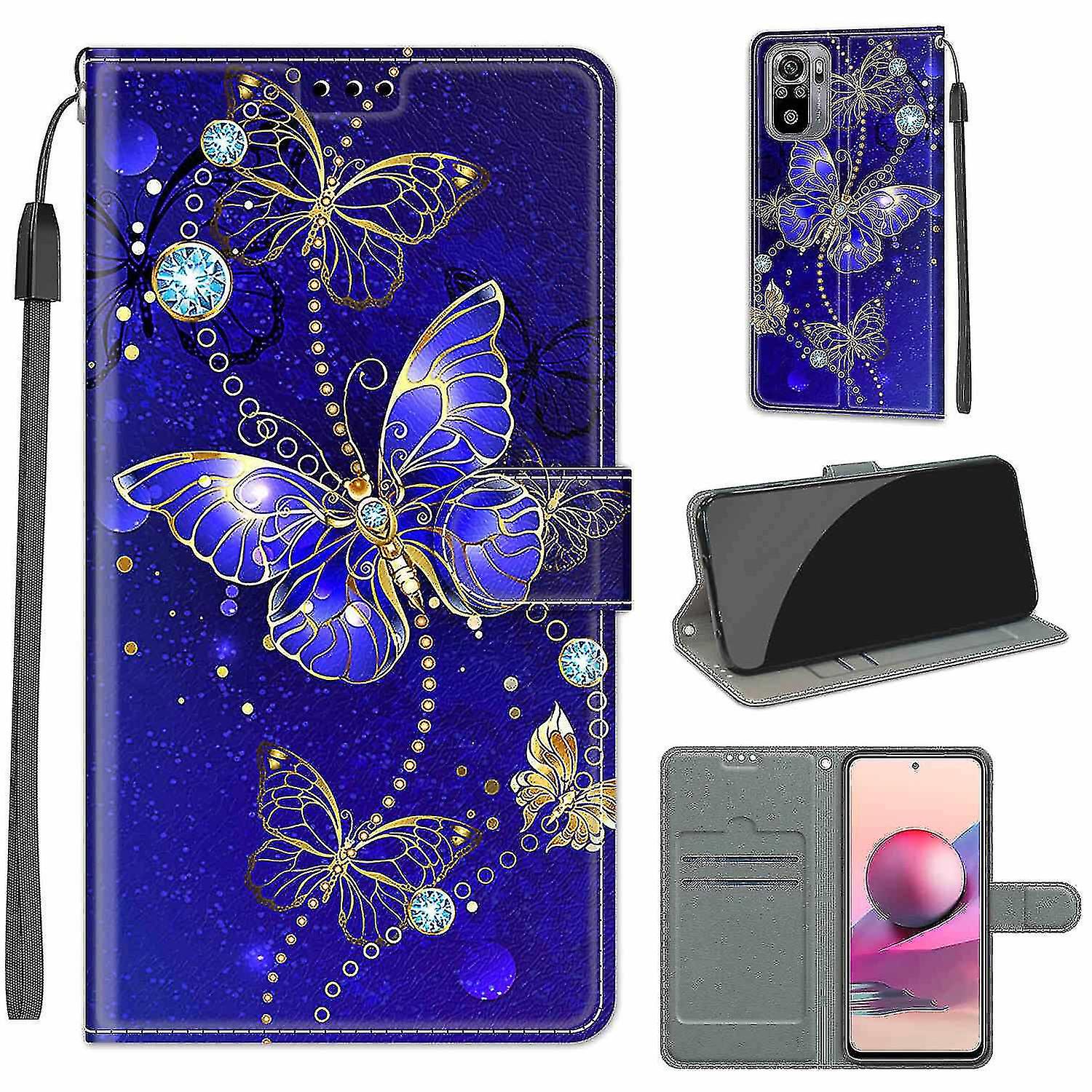 Compatible With Xiaomi Redmi Note 10 4g Blue Butterfly Mobile Case