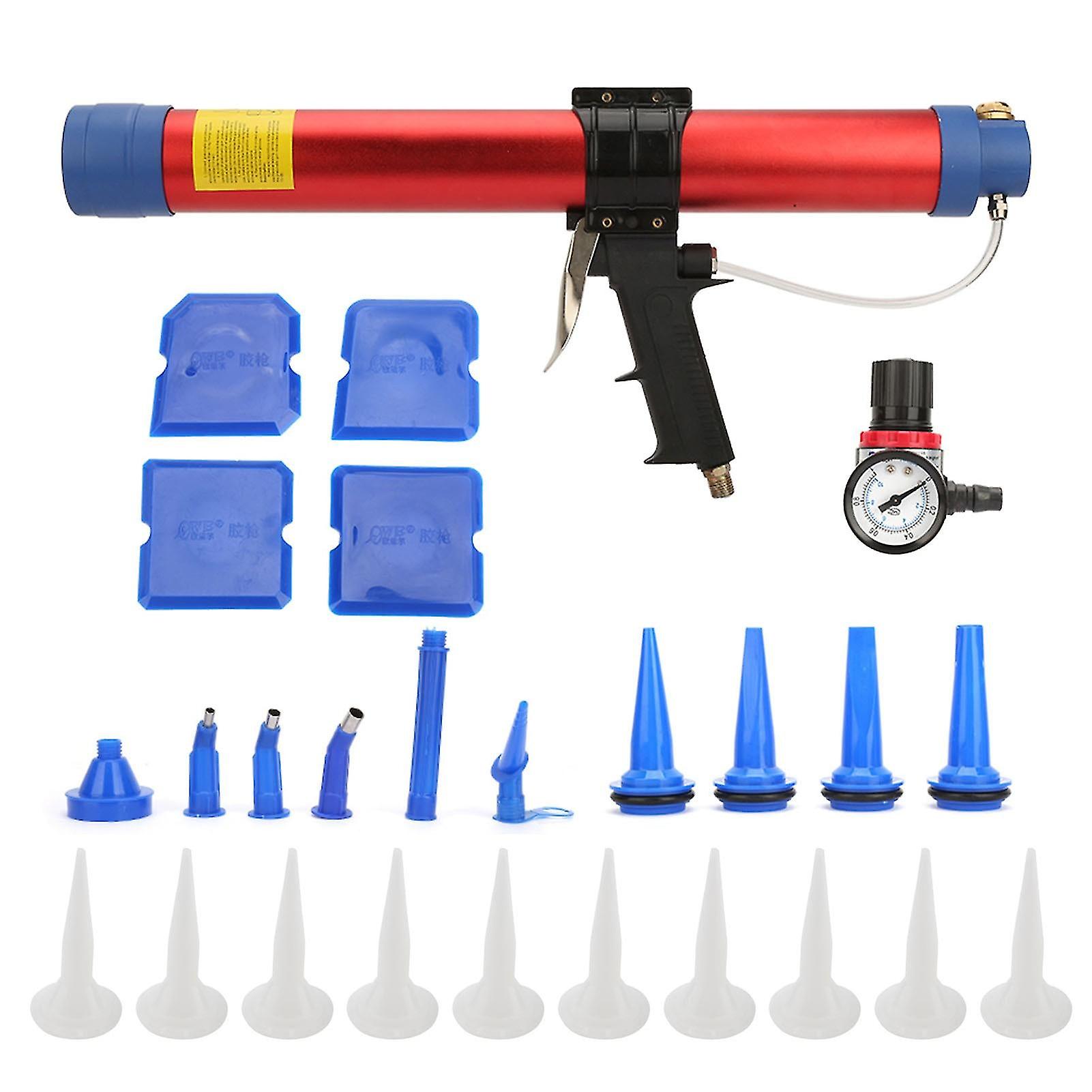 600Ml Soft Glue Air Gun Pneumatic Hand Tool  With Speed Gauge For Architectural Decoration