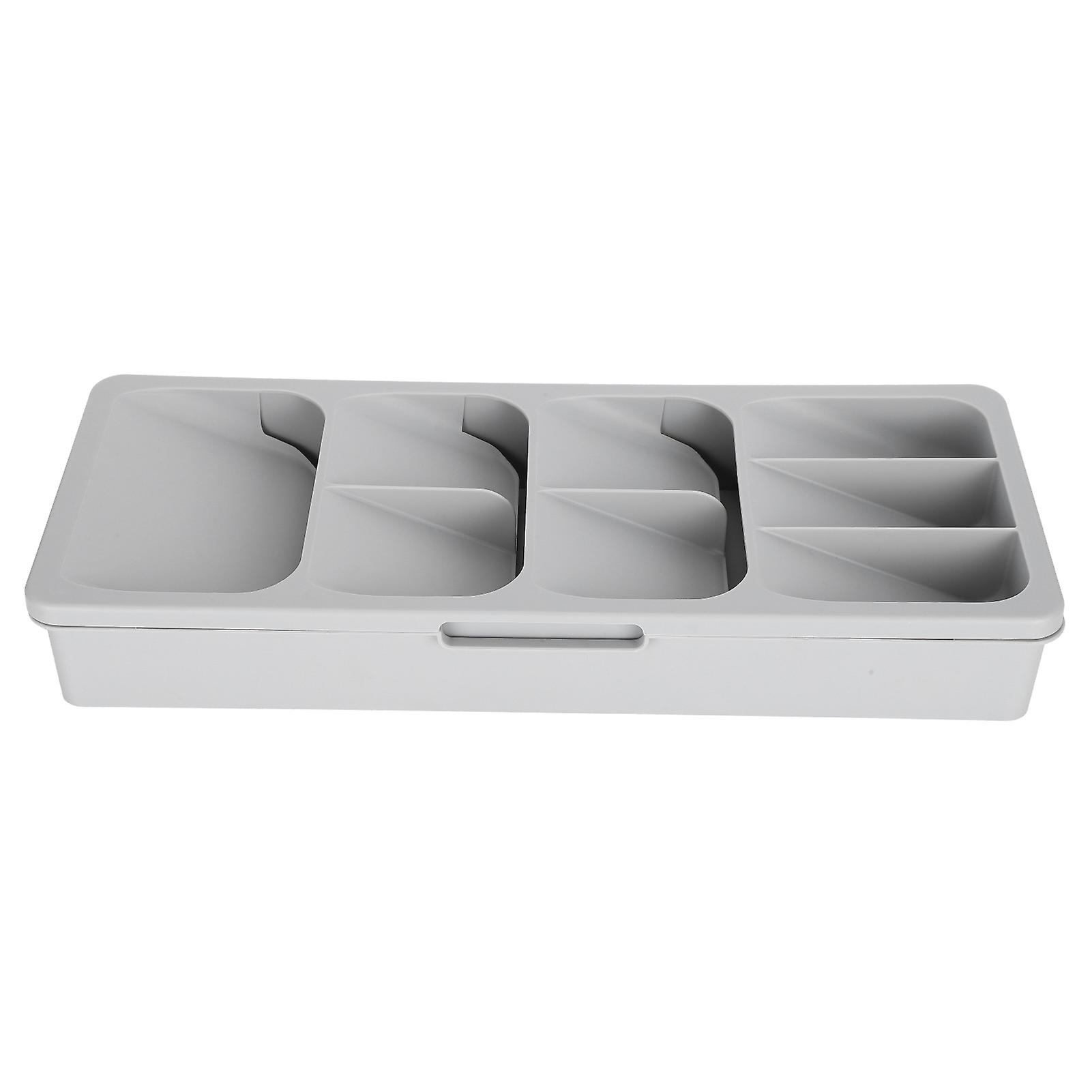 Knives and Forks Organizer Multiple Layers Spoon Holder Separation Kitchen Tableware BoxGray