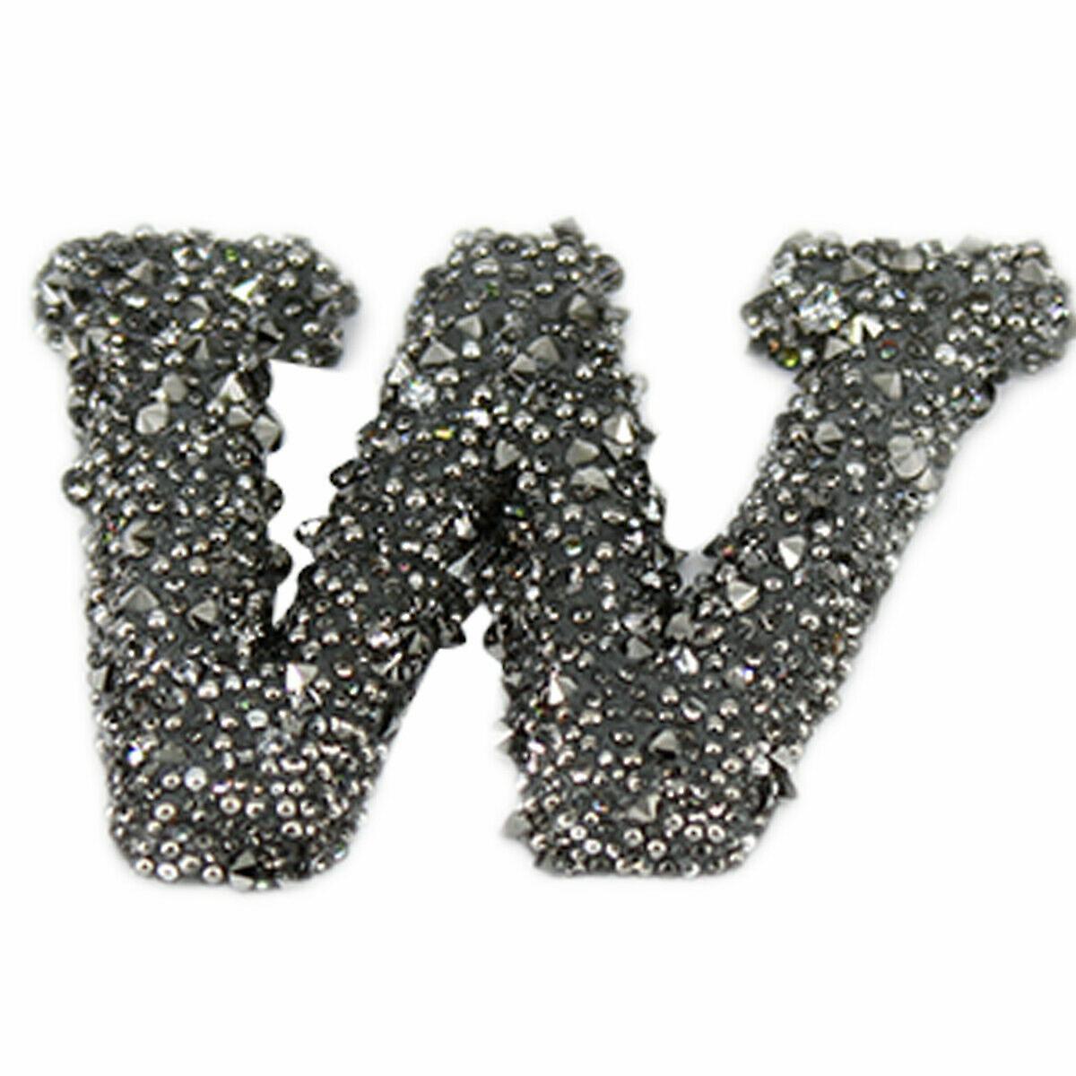W Sparkle Alphabet Embroidery Patches