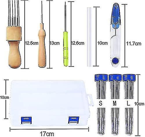 72 Pcs Felting Needles Kit, 3 Sizes Wool Felt Needles, Felting Tool Felting Needle With Mat Scissors Finger Protectors