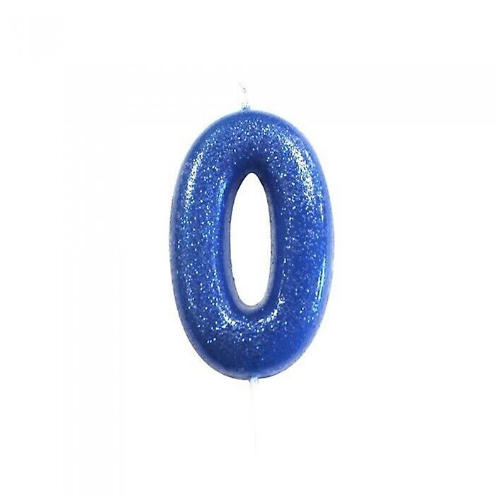 Anniversary House Number 0 Metallic Birthday Pick Candle