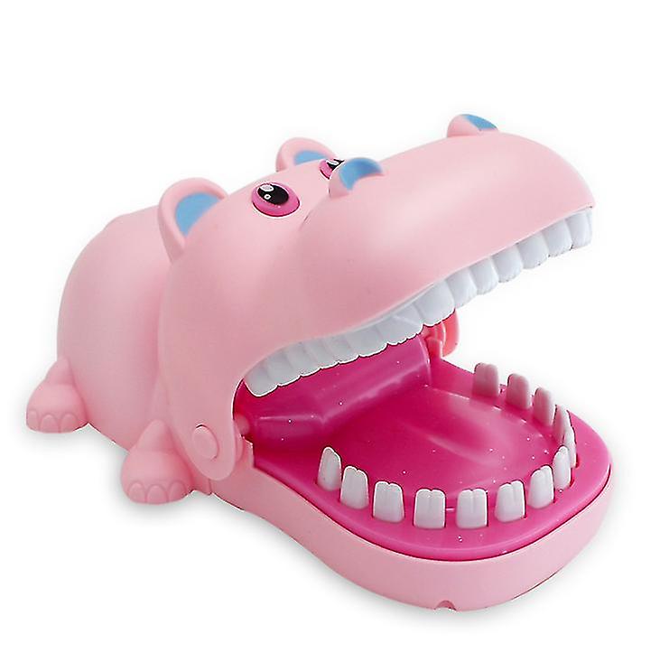 With Light And Sound Pink Hand-bite Hippo Parent-child Interaction Electric Bite Hippo Teeth Extraction Az16412
