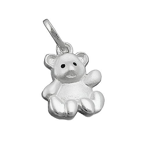 Pendant 14x10mm bear matt-glossy silver 925