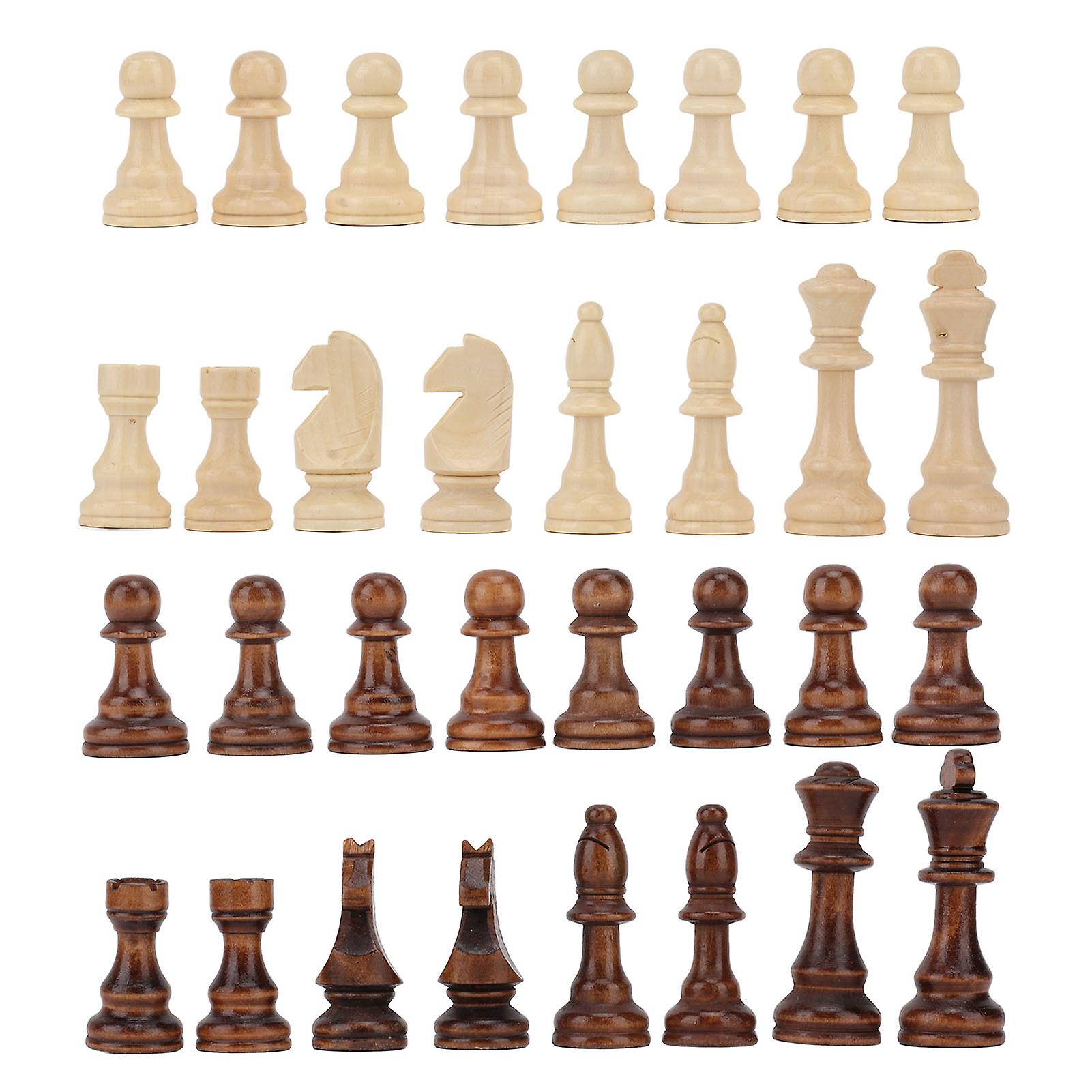 32pcs Chess Pieces Only 2 Colors Lightweight Glossy Chessmen for Professional Beginner Entertainment