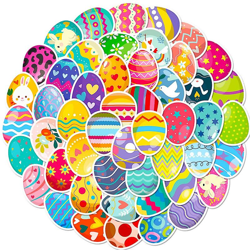 100Pcs Easter Egg Stickers Easter Vinyl Waterproof Decorative Stickers