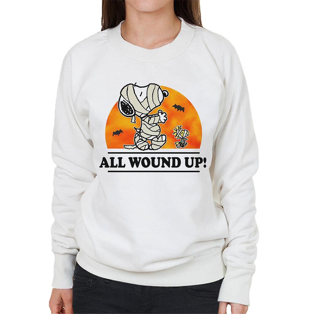 Peanuts All Wound Up Halloween Mummies Women's Sweatshirt