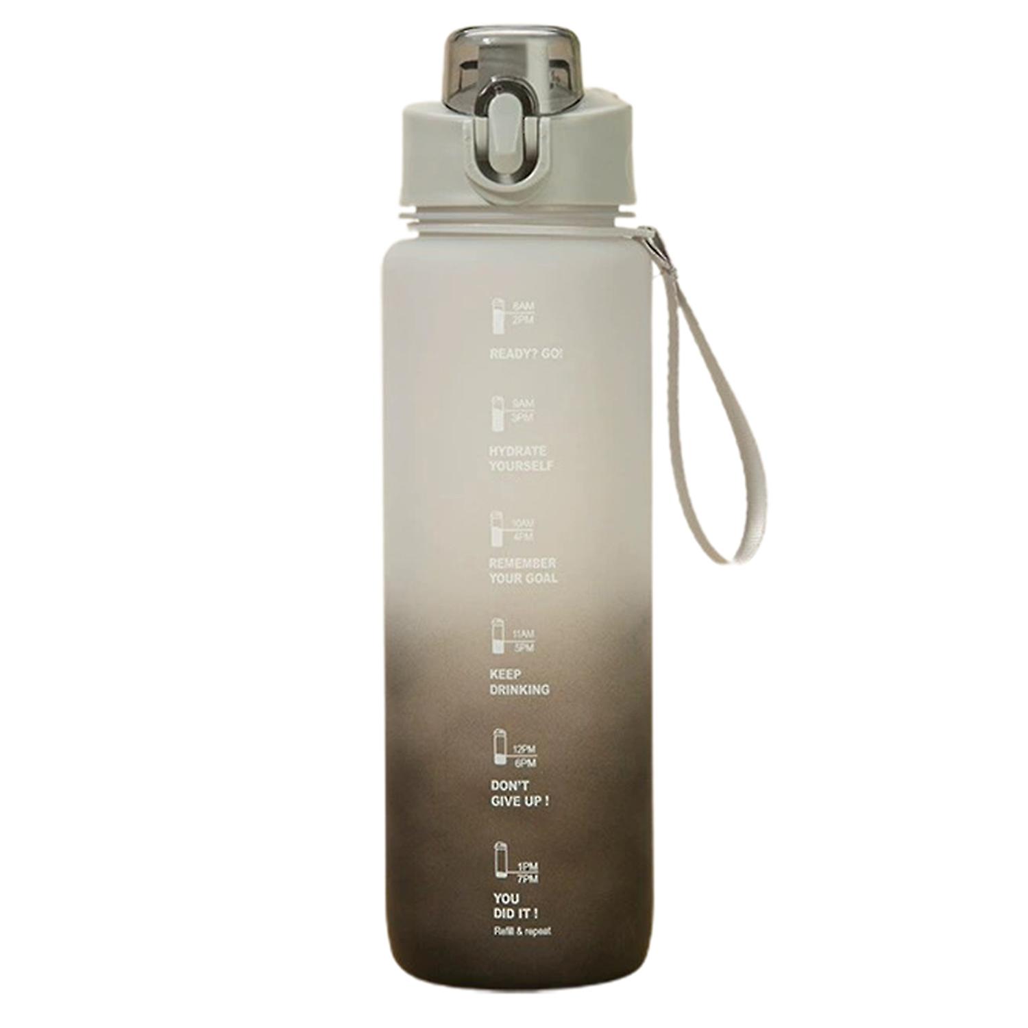 1000ML Water Cup Safety Lock Clear Scale Bouncing Lid Well Sealed Leak-proof Gradient Color Drinking