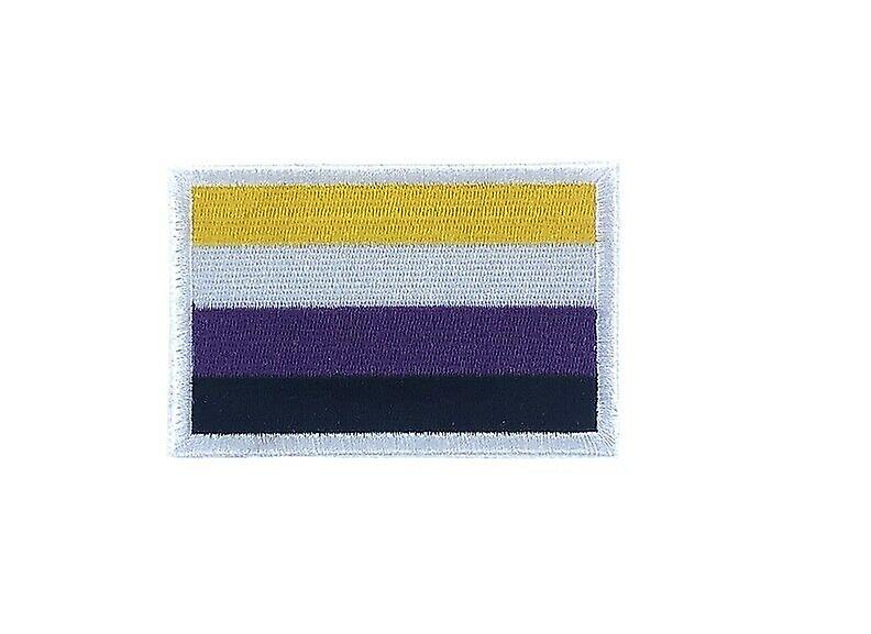 Patch ecusson embroidery thermostick badge non binary flag non binary embroidery