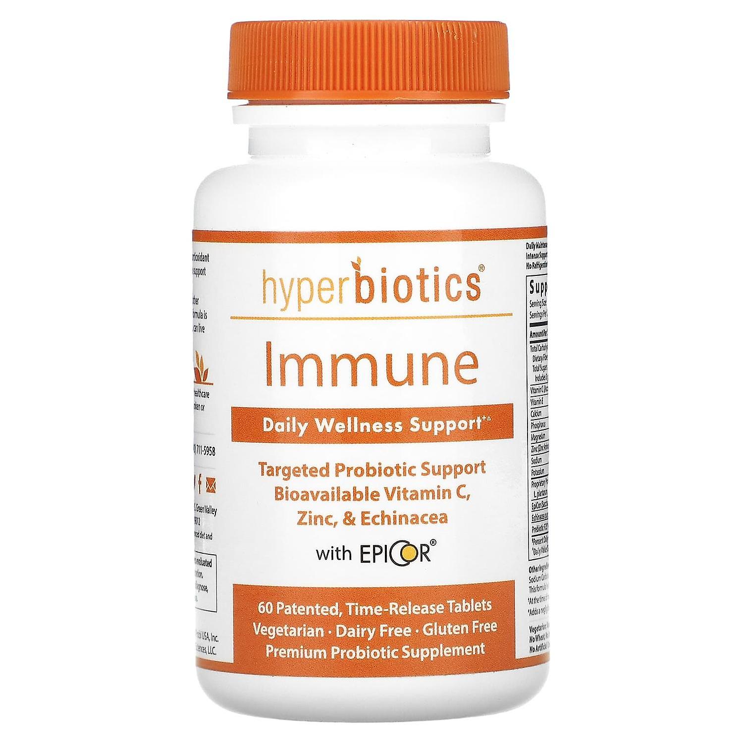 Hyperbiotics, Immune, Daily Wellness Support, 60 Time-Release Tablets