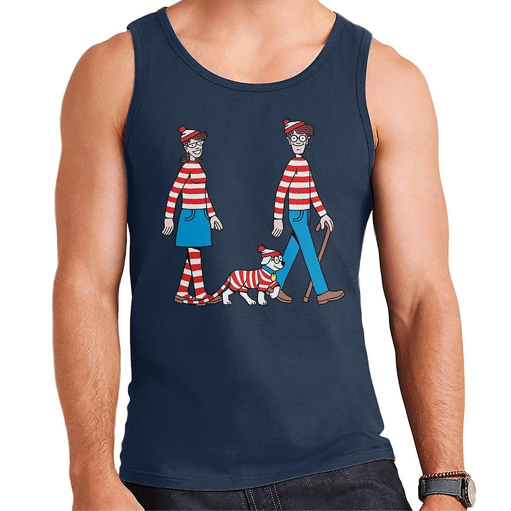 Where's Wally Walking With Wenda And Woof Men's Vest