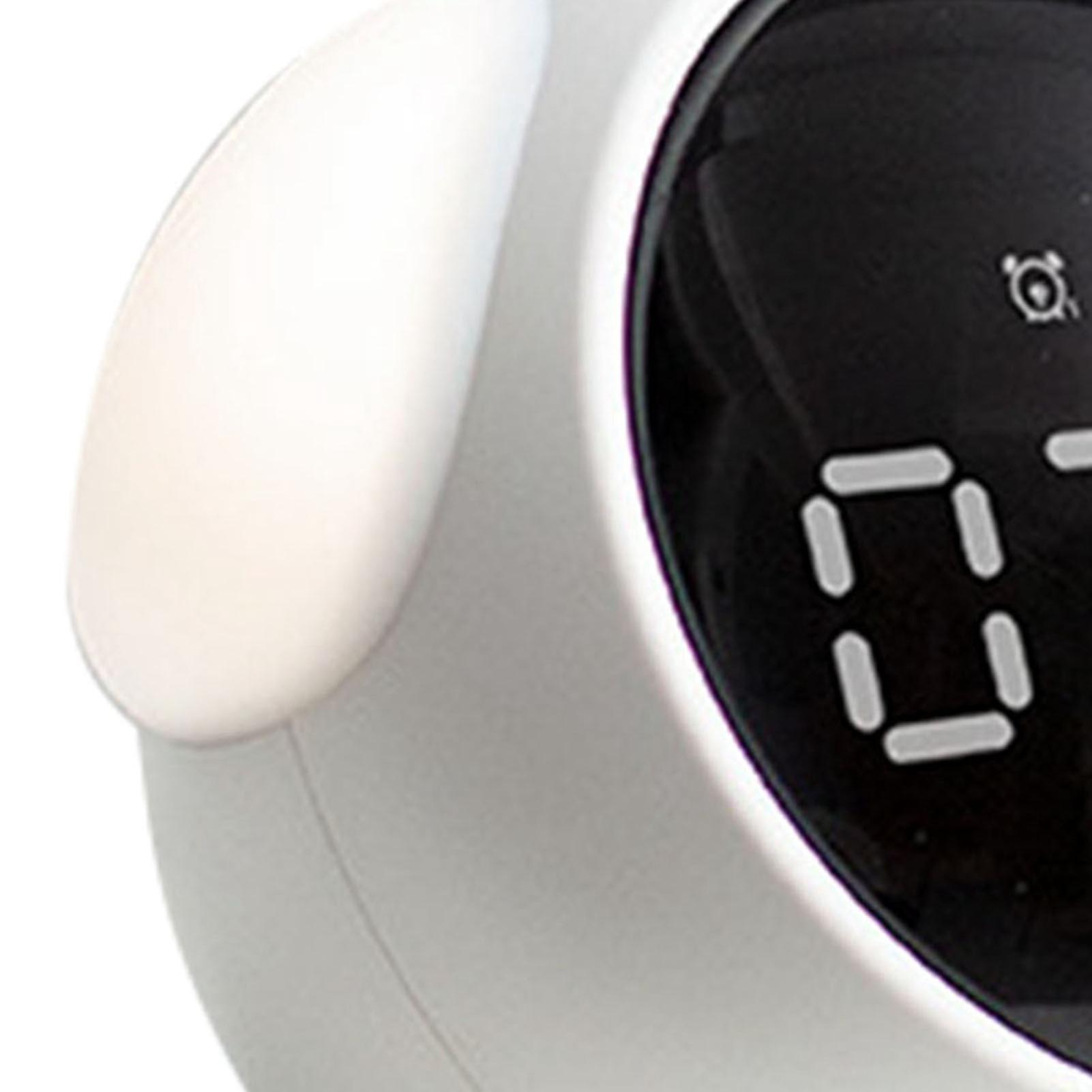 Expression Clock Cute Dog Shape Multifunctional LED Digital Alarm Clock Voice Activated Night Light White 