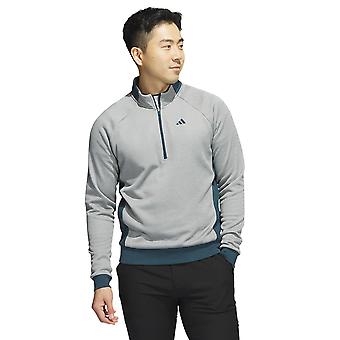 adidas Golf Mens DWR Repelente de Água Reciclado 1/4 Zip Suéter de Lã Macia