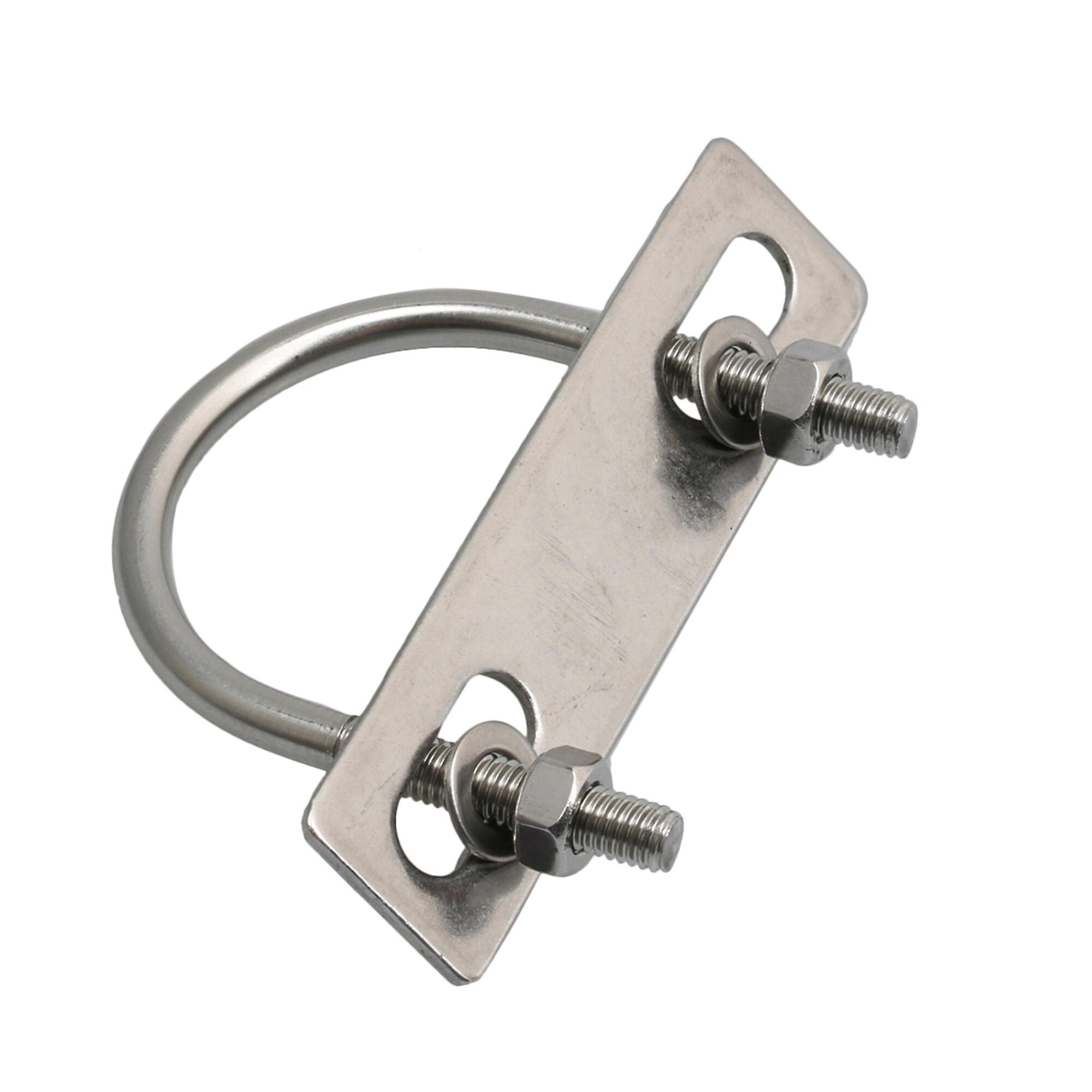 25 Pcs Silver 304 Stainless Steel 1.65Inch Dia M6 U-Bolt Hardware w/ Plate