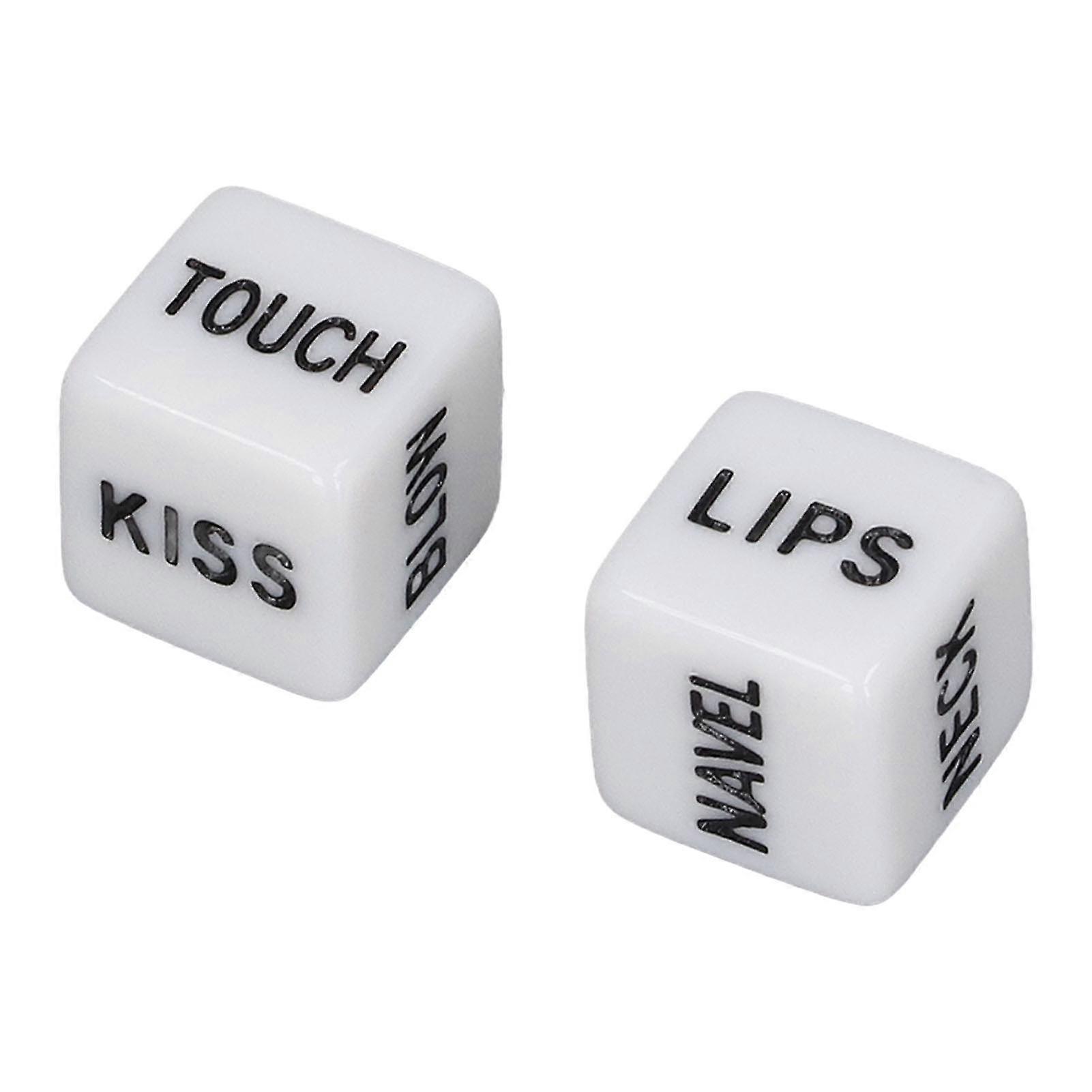 2pcs Funny English Couple Dice Valentines Day Honeymoon Anniversary Action Part Game Dice 0.6 Inch-Yvan