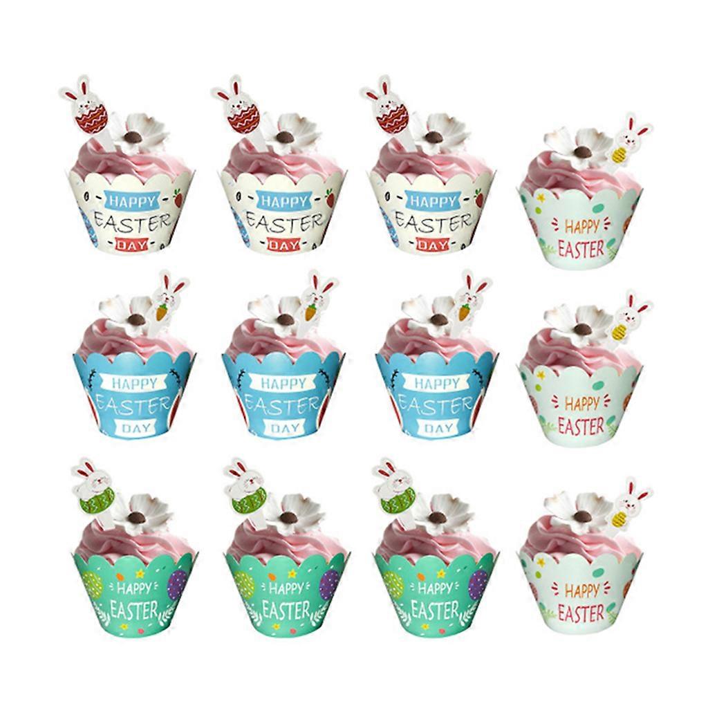  1 Set de Paște Cupcake Toppers Wrappers Partidul decorare favoruri tort de coacere decorare Instrument