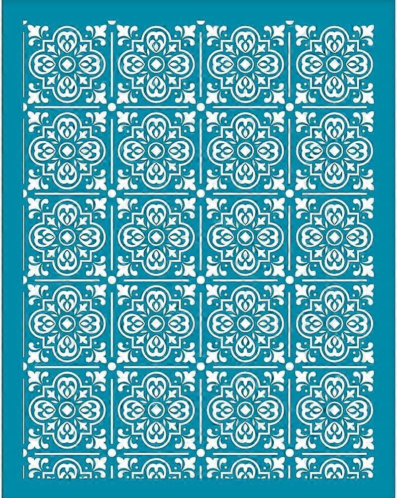 1pc Clay Stencils Flower Tile Non-Adhesive Silk Screen Printing Stencil Floral Reusable Clay Mesh Stencils Transfer