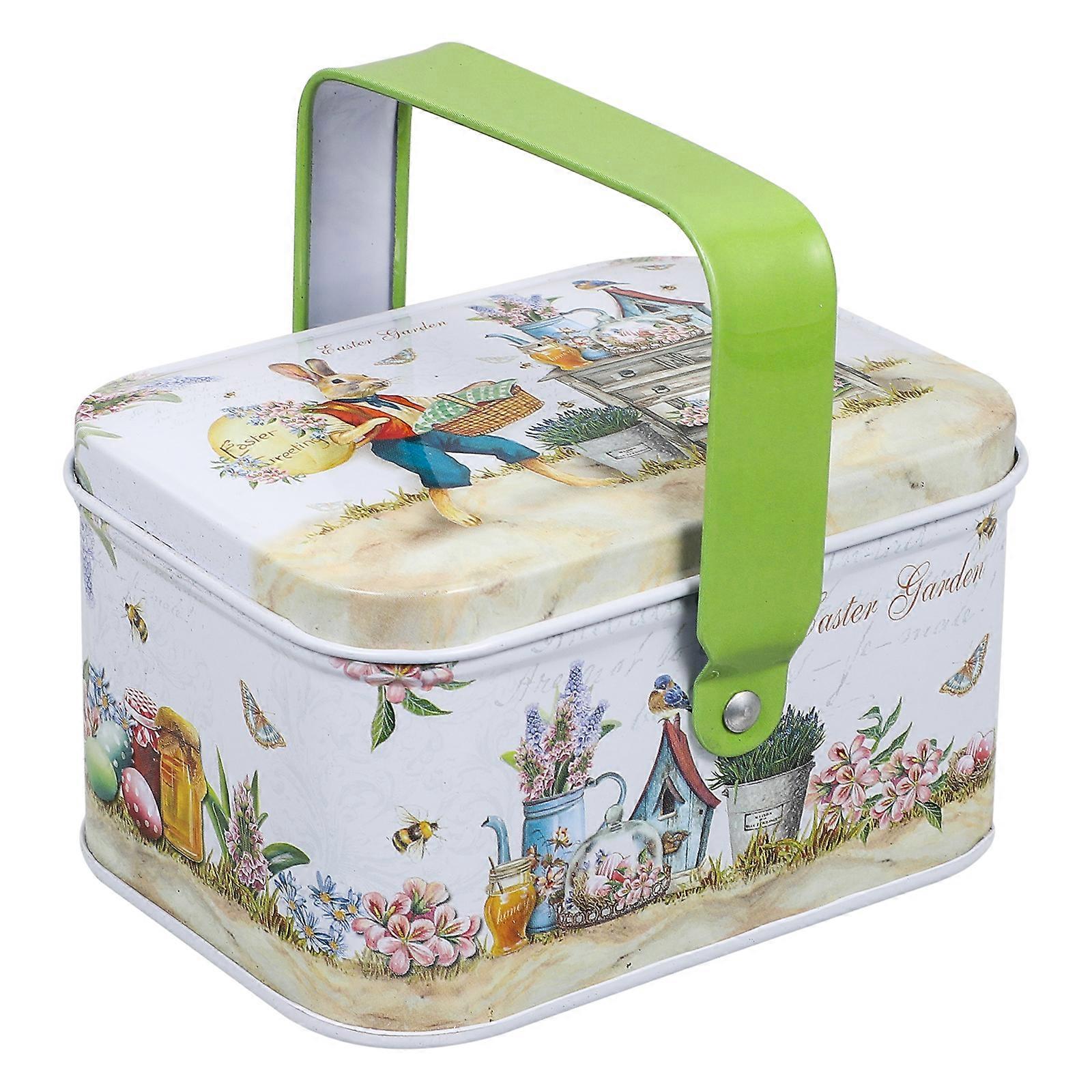 1pc Portable Candy Packing Box Easter Candy Box Tinplate Biscuit Container