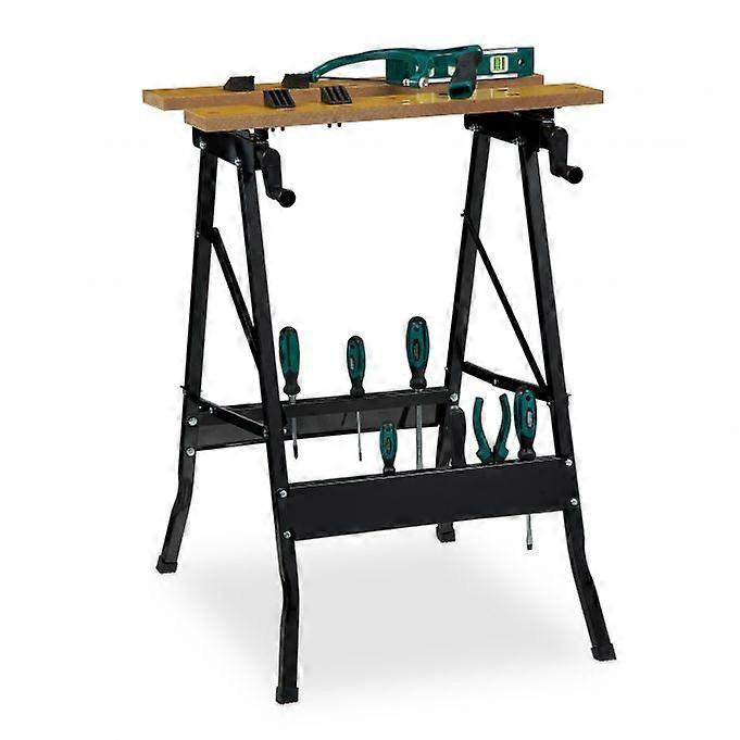 Folding steel workbench