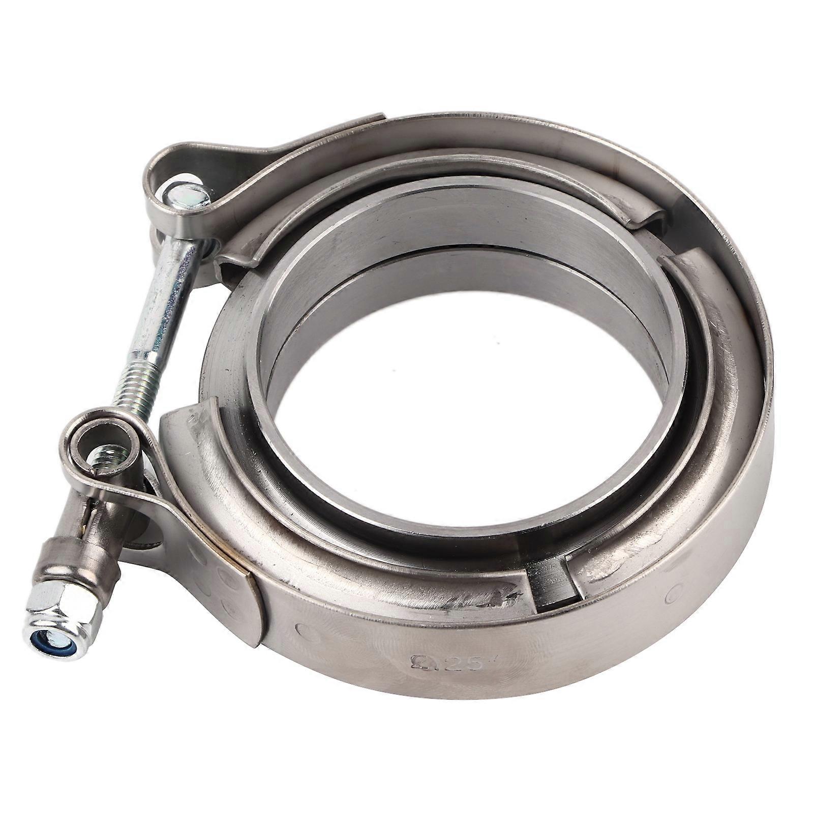 thumbnail interactive-video image 1 of 2" Stainless Steel V-Band Clamp & Flange Kit – Universal Turbo V-Band – Dyno Racing 1 of 6