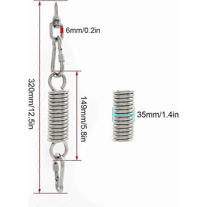 Spring-loaded hammock hook, 360 rotating hanging chair support with 2 snap hooks, Triomphe stainless steel hammock attachment for hammocks, swings and