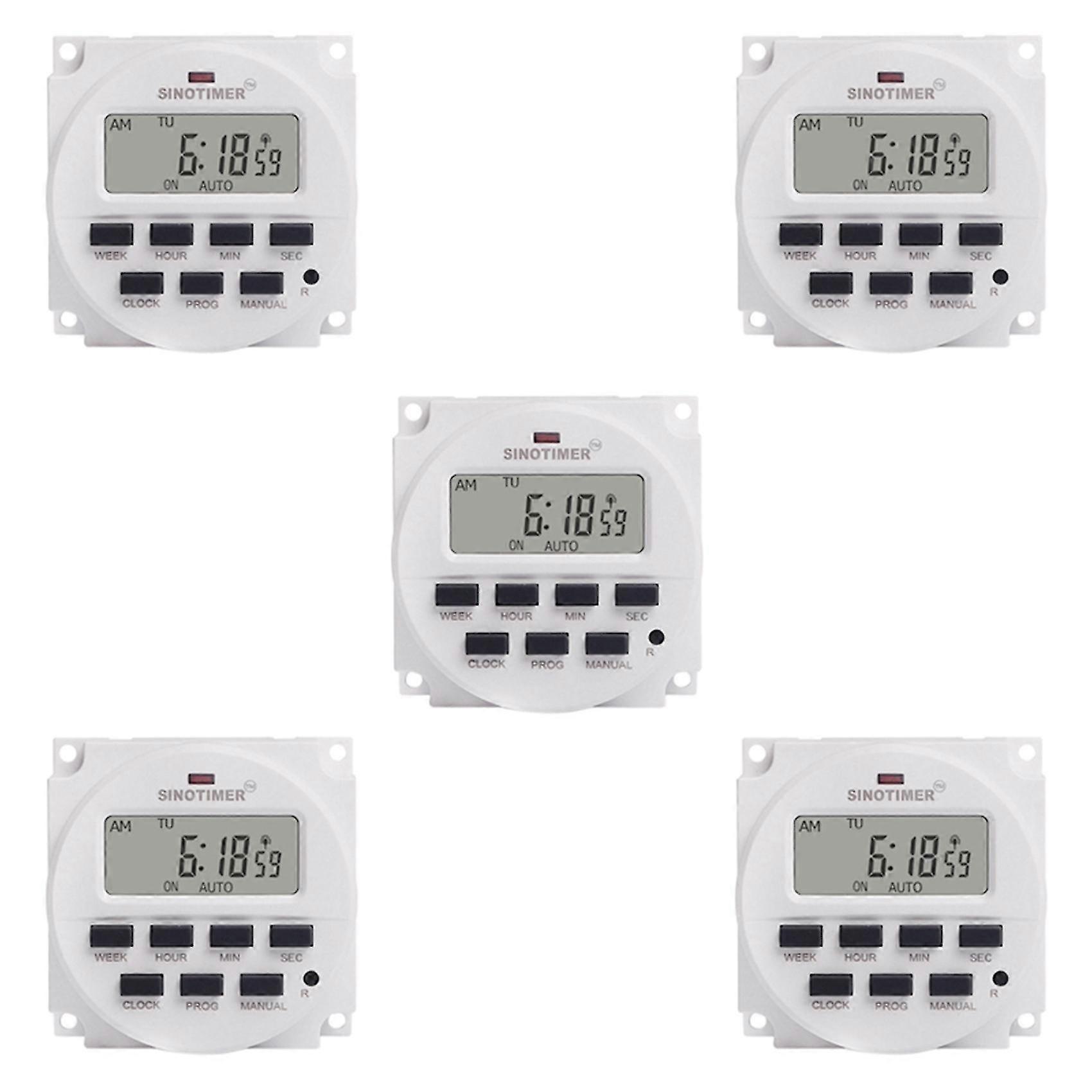 5x Sinotimer Tm618sh-1 1second Weekly Programmable Digital Timer Automatically Turn On Off Microcom