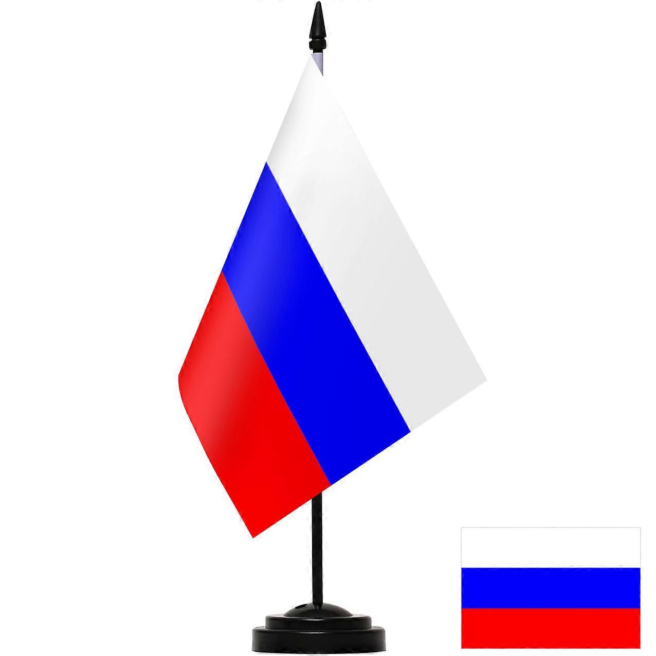 Russisk flag kontor bord flag stativ desktop flag ornamenter indendørs enkeltpolet flag stativ konferencerum dekoration QQZ29
