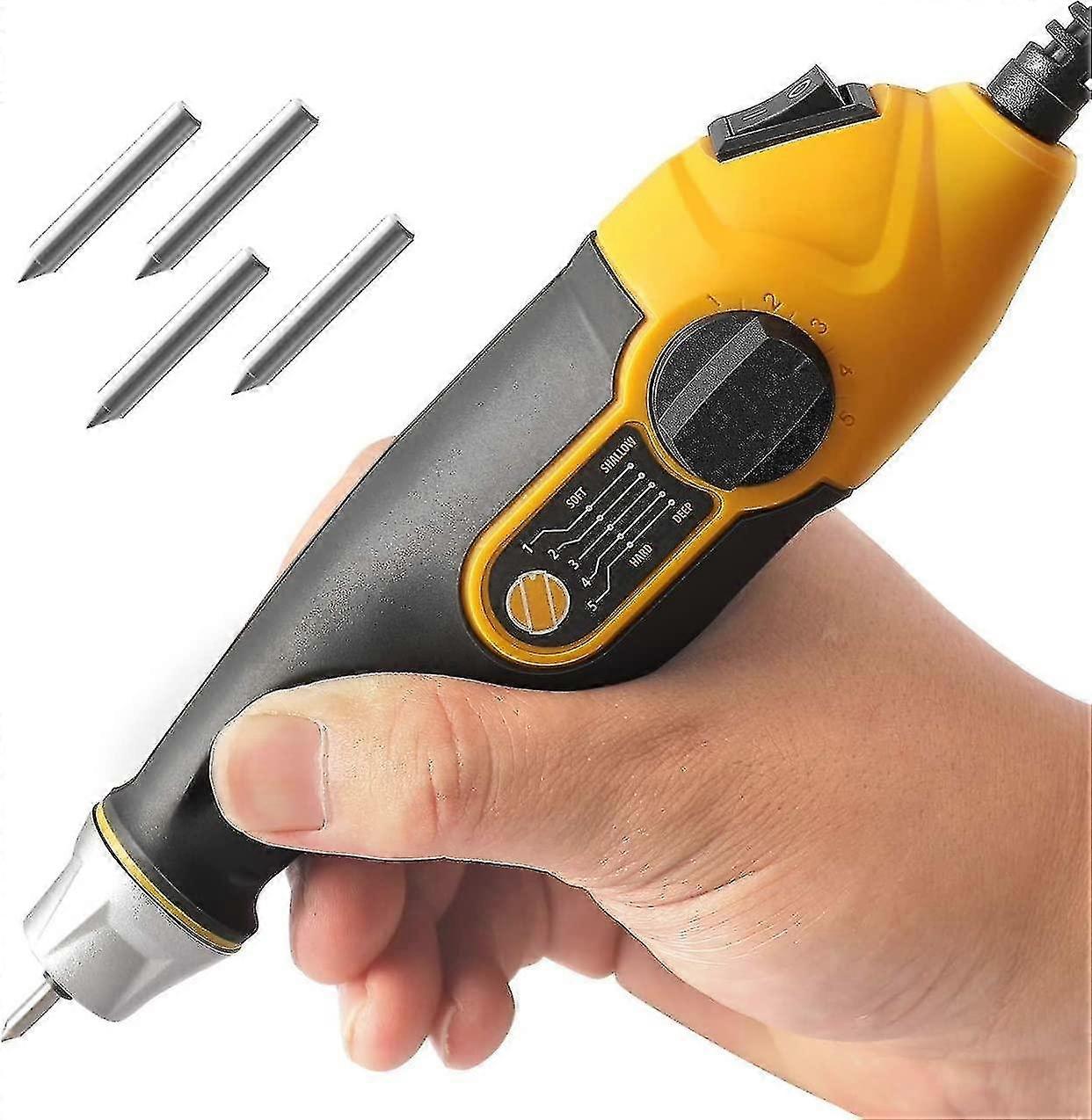 Engraving pen with letter/number stencil