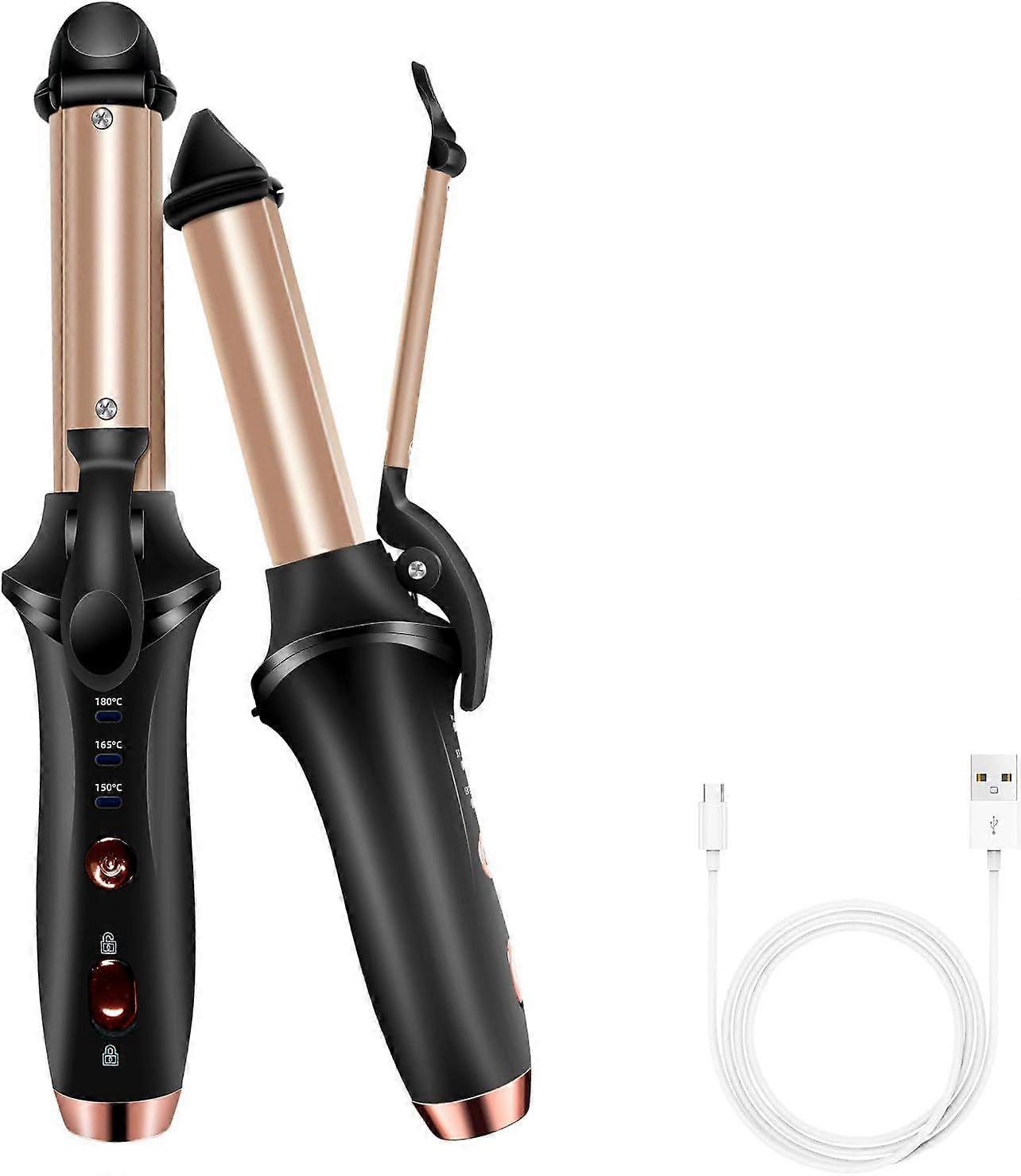4000 mAh USB Cordless Curling Iron Rechargeable, 302F-356F Mini Hair Curler, Portable Travel Curling Iron, with 3 Temp Setting, Small Hair Curlers for