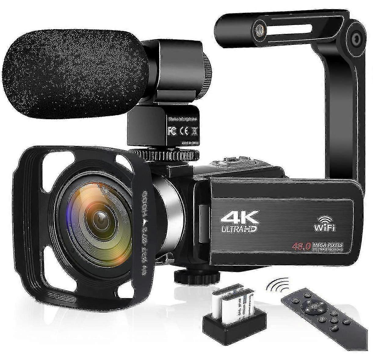 Digital videokamera Youtube Live Stream Vlogging Recorder 4k 48mp HD digitalkameror med mikrofon