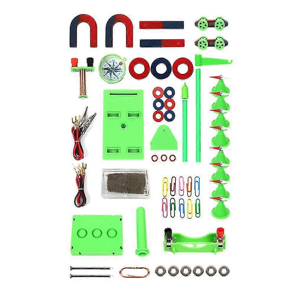 DIY Magnet Bar Ring Horseshoe Car Compass Kids Science Experiment Tool with Box
