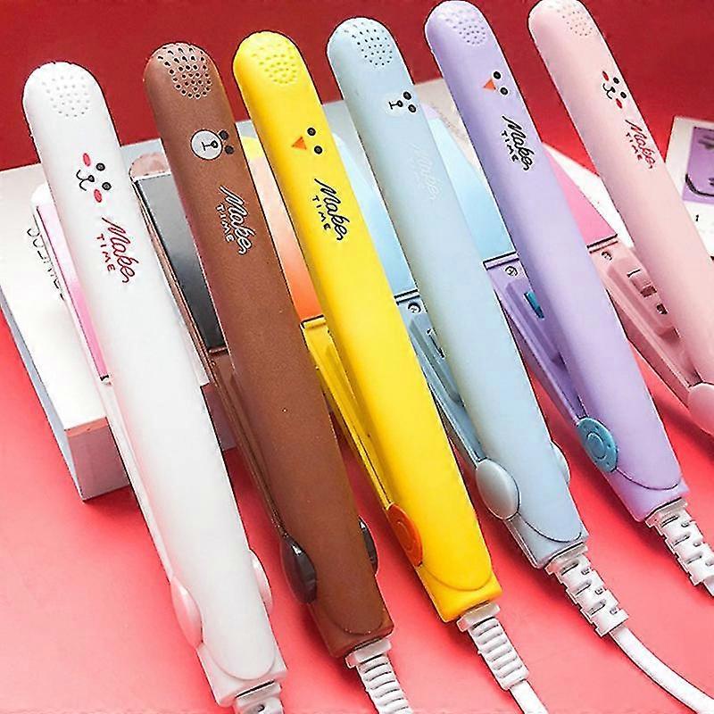 Mini Hair Straightener Curling Bar Straight Roll 2 In 1 Splint Perm Mini Cartoon