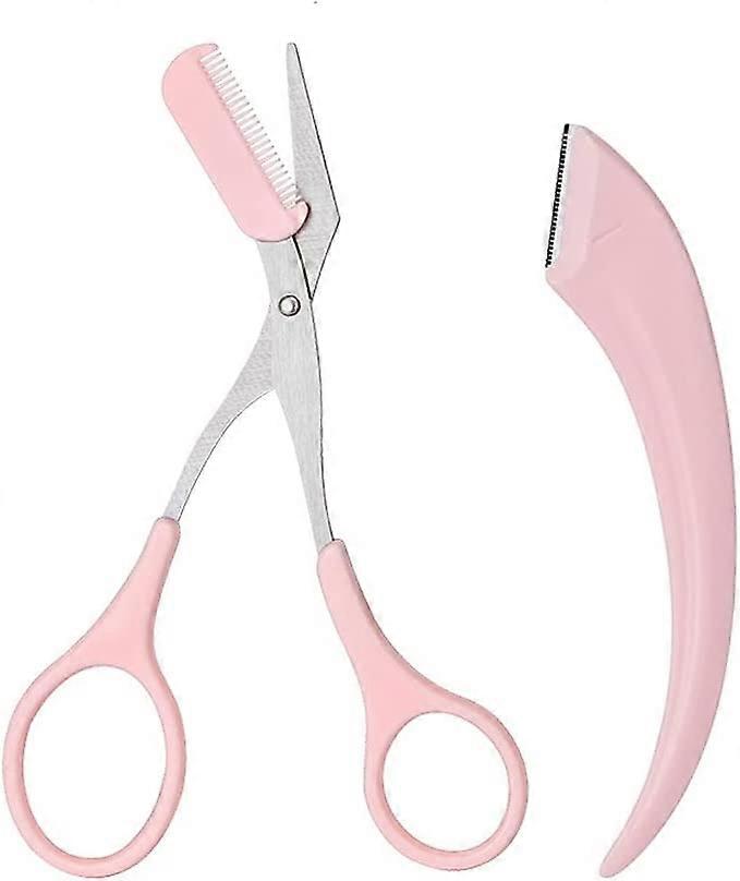 2Pack Eyebrow Shaping Tool Set, Eyebrow Trimmer Scissors with Mini Comb, Auxiliary Eyebrow Comb