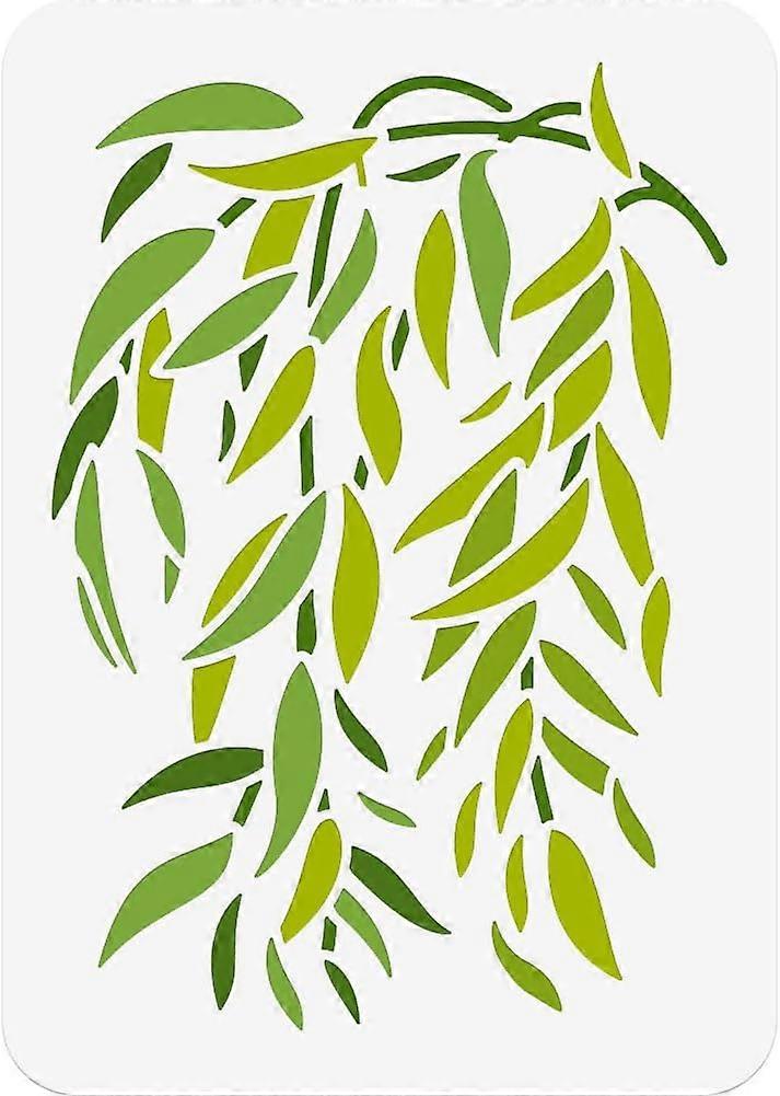 Willow Painting Stencil 11.69x8.27 Inch Reusable Craft Stencils Hollow Out Drawing Painting Template for Painting on Wood Fabric Paper Walls Canvas Fu