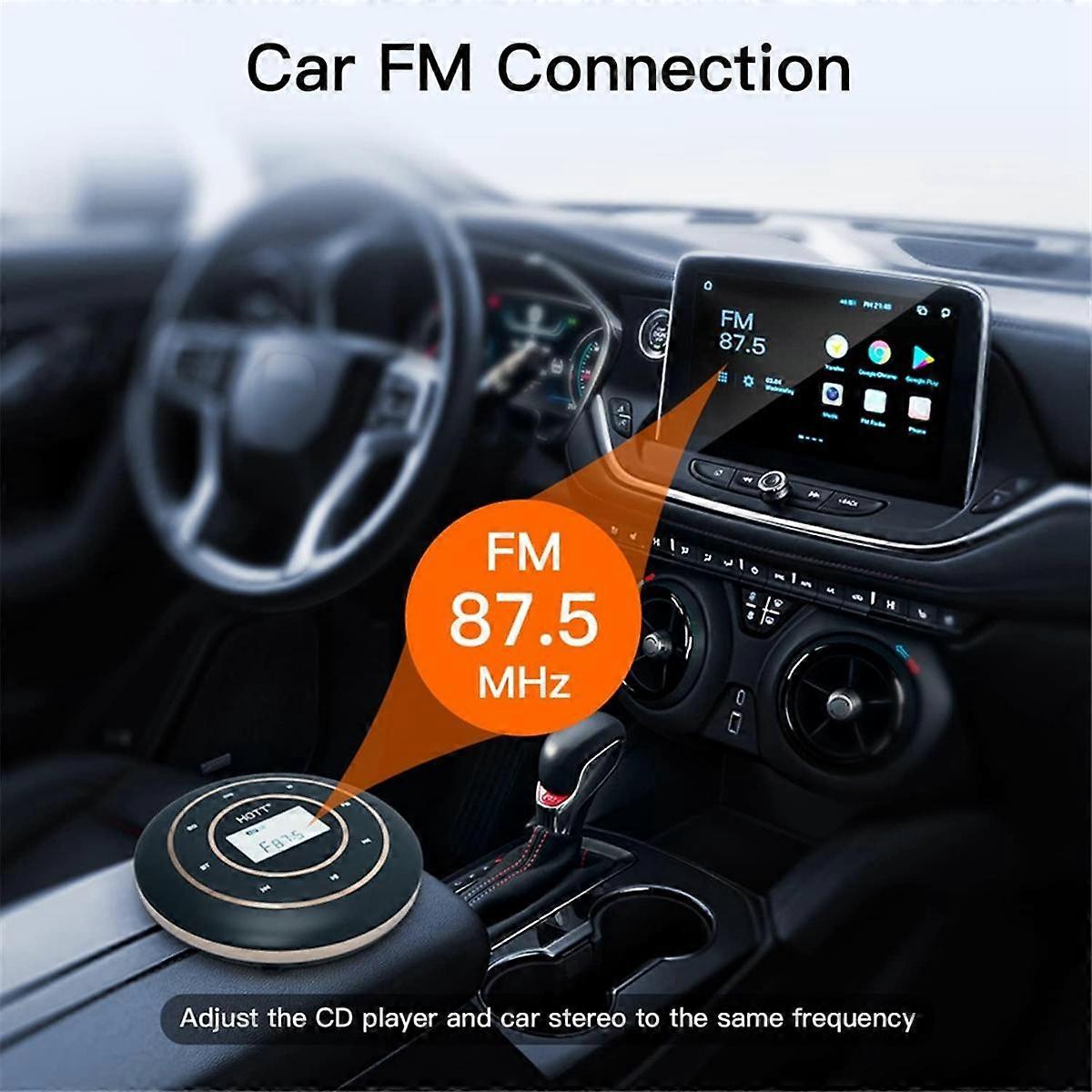 C105 Portable CD Player Bluetooth FM Transmitter Rechargeable CD Player ...