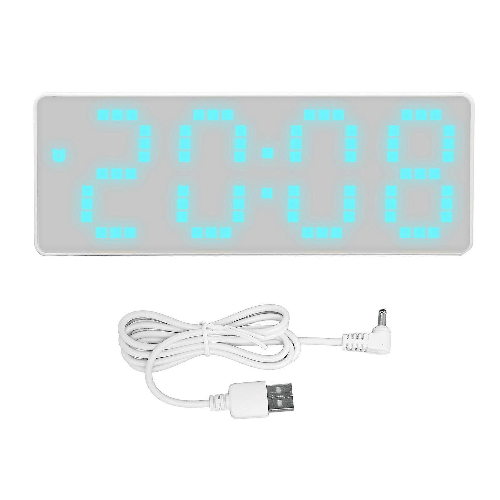 Miroir Horloge Multifonctionnel Style Simple Élégant Heure Date Température LED Réveil Électrique pour Chambre À Domicile Bureau