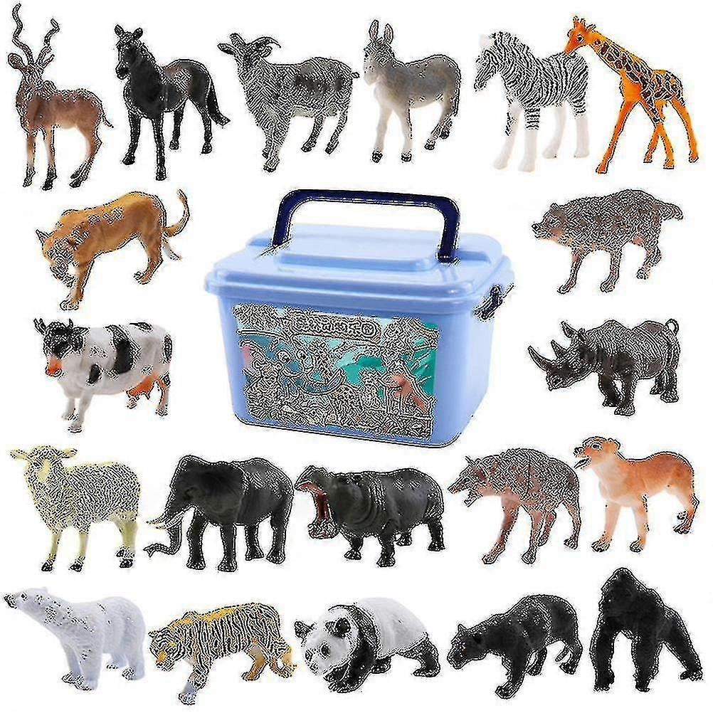 1 مجموعة من 58pcs الحيوانات البلاستيكية ألعاب محاكاة الغابات حديقة الحيوان نموذج ألعاب الأطفال اللعب