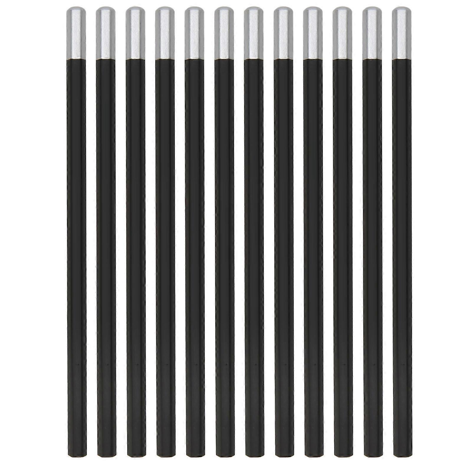 12Pcs Black Colored Pencils Soft Exquisite Luster Hex Penholder Multi Purpose Charcoal Pencils for Sketch Drawing Coloring