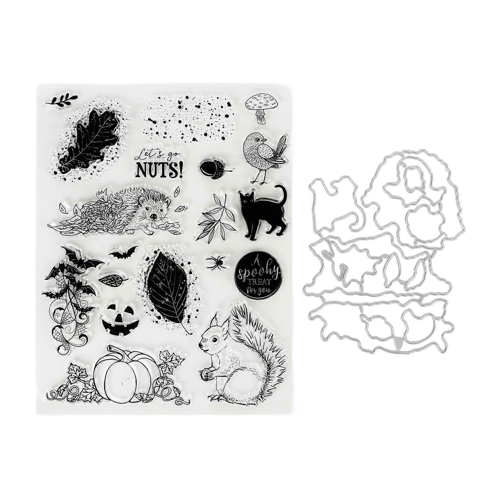 Clear Stamp Animals Plants Theme Safe Skin Friendly Reusable TPR Easy Operation Transparent Stamp with Die Cut
