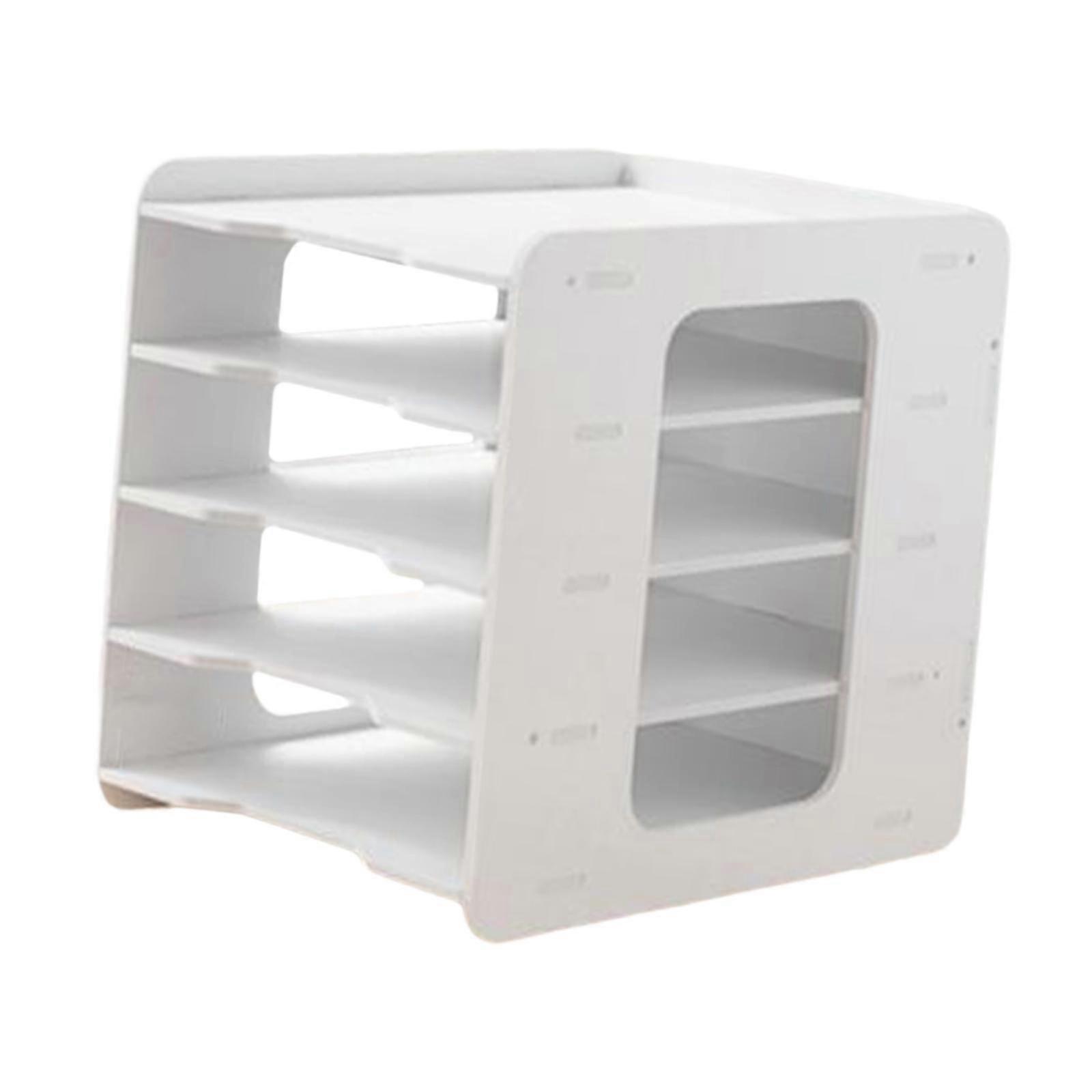 Desk File Paper Organizer Practical Desktop File Holder for Classroom Office 26x30.7x28 cm 5 Tiers