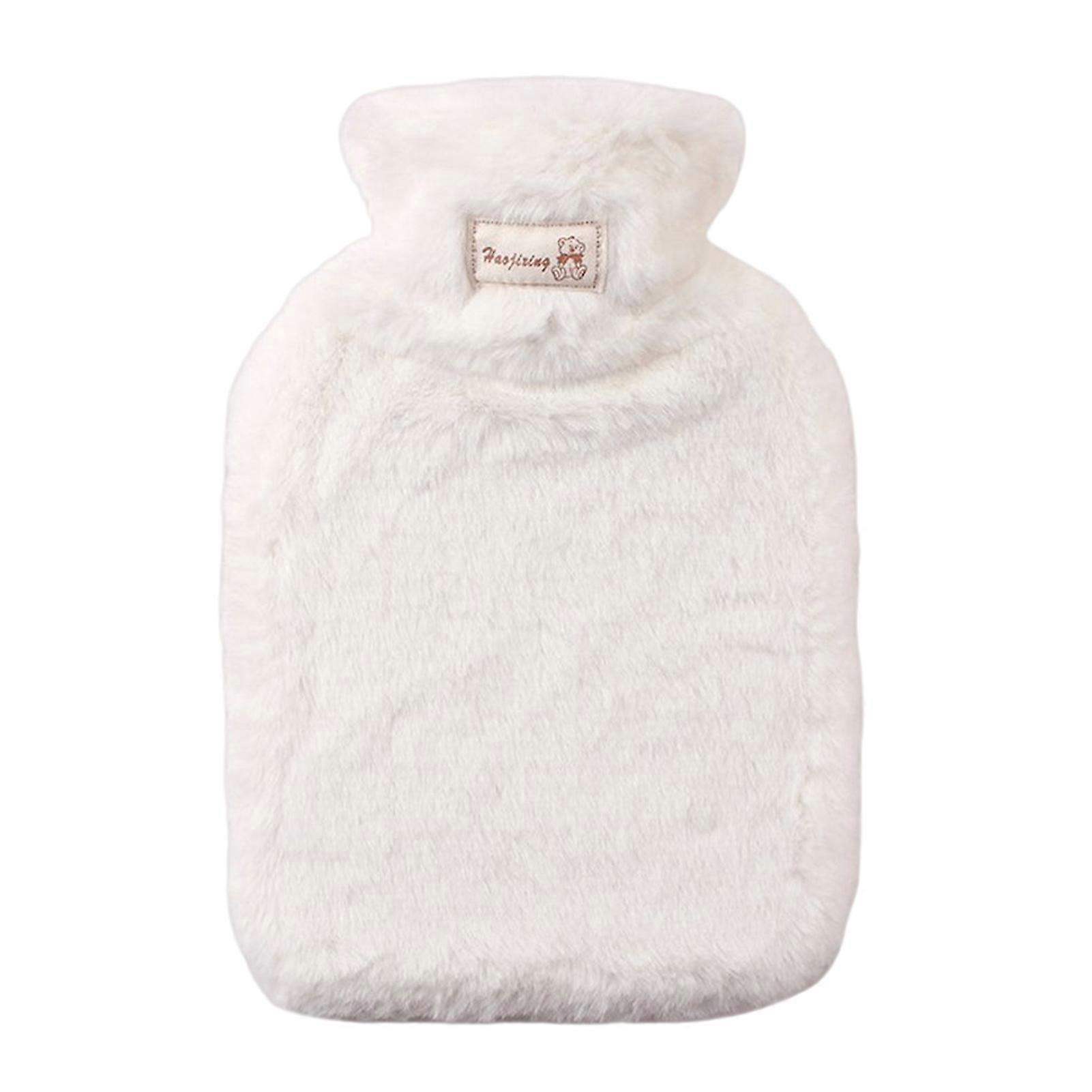Cute Hot Water Bottle 1/2L PVC Leak-Proof Bed Bottle with Plush Cover Long Term Heat