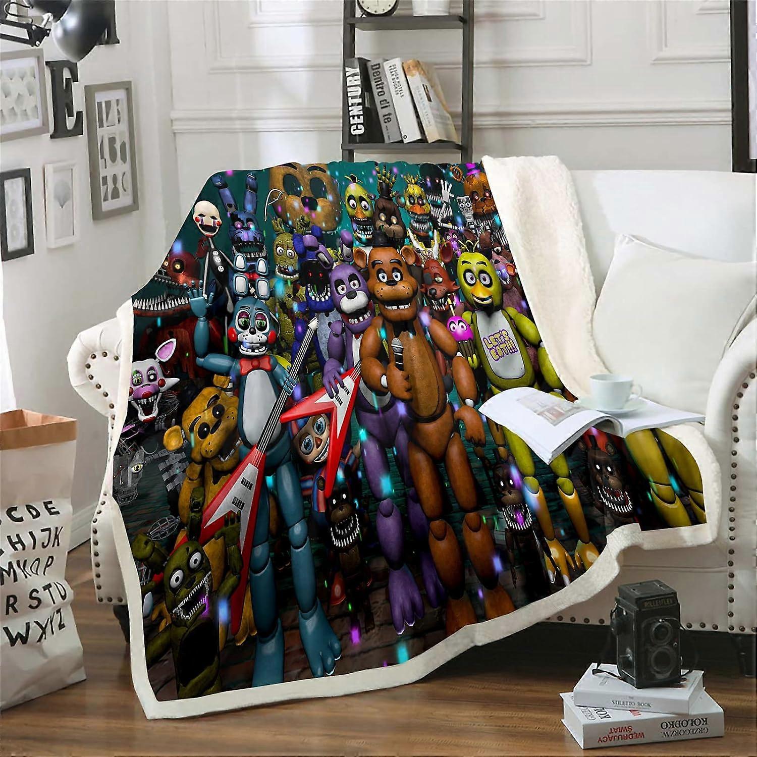 Five Nights at Freddy's Fleece Blankets for Adults Children, 100% Microfibre, Soft and Warm, for Sofa Bed and Sofa