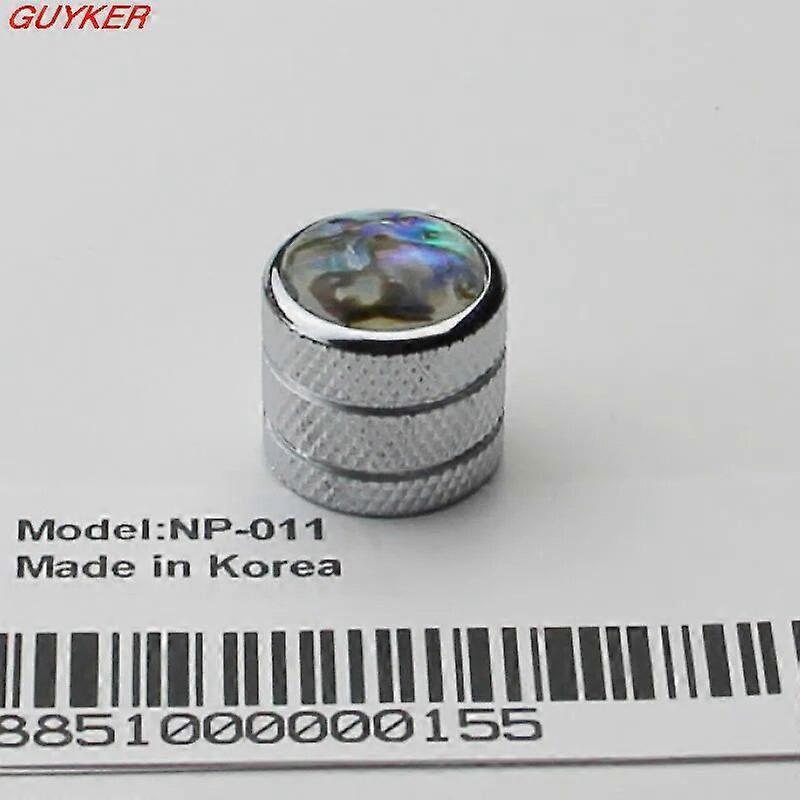 ABALONE PUSH-ON Guitar Knobs Coarse Knurl Electric Bass Potentiometer Cap