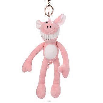 Rosa Yoga Schwein Schlüsselanhänger hängende Schnalle lange Schweinebein lange Schweinezahn Anhänger Tasche Anhänger Rucksack Anhänger Plüschtier, 2024 Ping