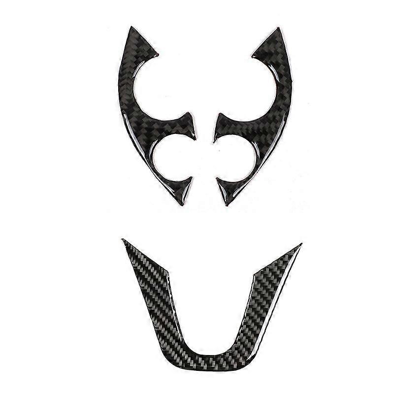 Car Carbon Fiber Steering Wheel Decoration Cover Trim Sticker Fit for Smart 453 Fortwo 2016-2021