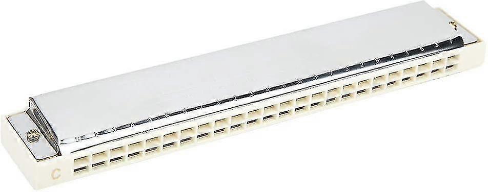 C Key Harmonica Professional Mouthorgan Harmonica Diatonic Harp C Key Piastra di copertura in acciaio inossidabile 24 fori (bianco)