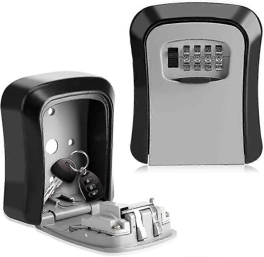 Key Lock Box 4 Digit Combination Wall Mount Key Safe Security Storage Box For Sharing Keys Securely Indoor And Outdoor