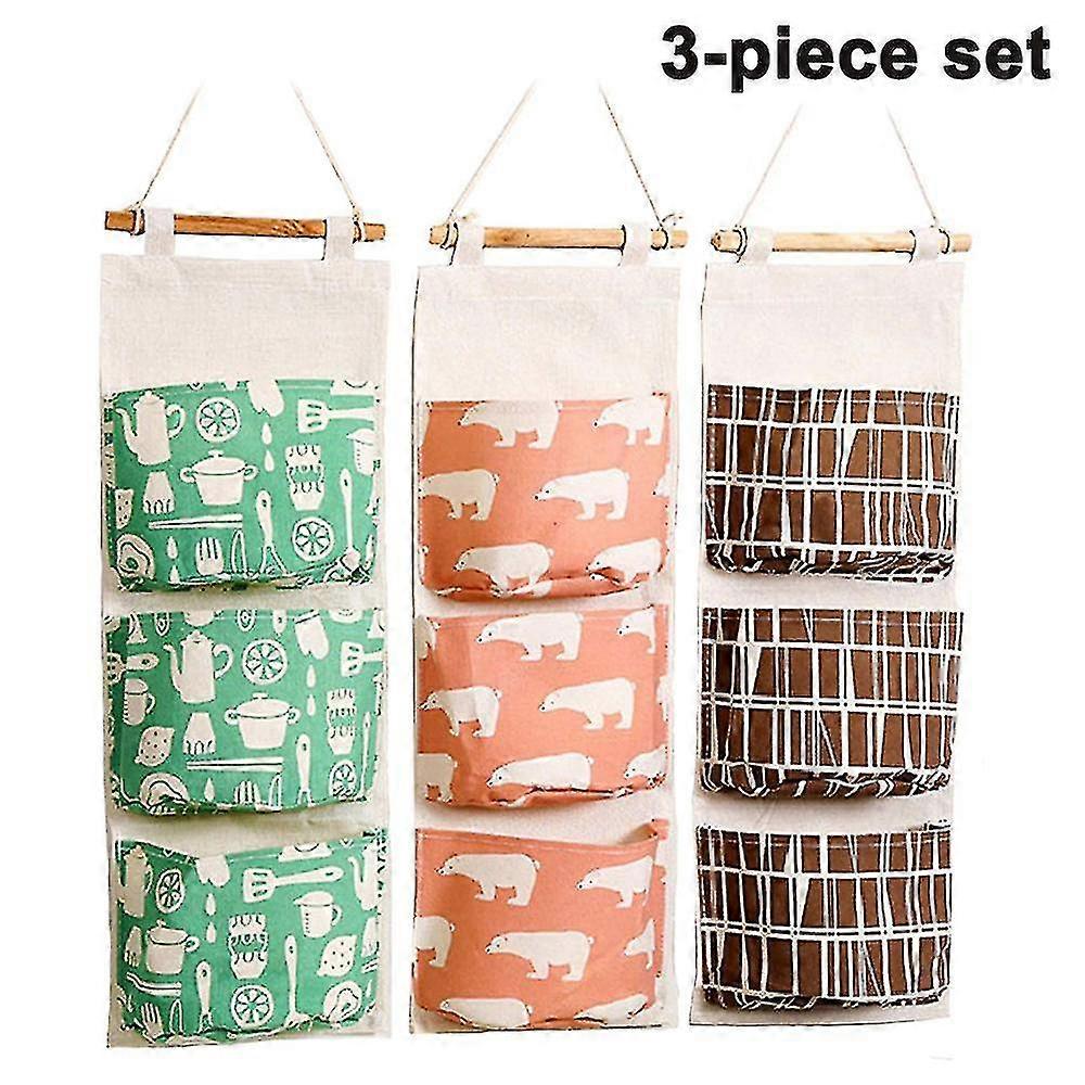 3pcs Wall Closet Hanging Storage Bag, Hanging Storage Pouches-style 1-
