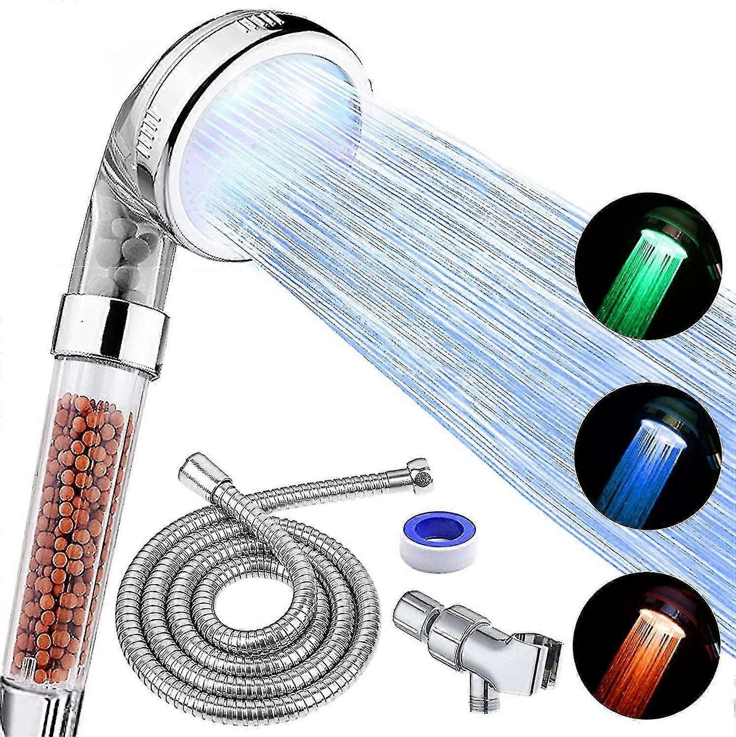3 Water Temperature-controlled Water Saving Filtered Shower Head