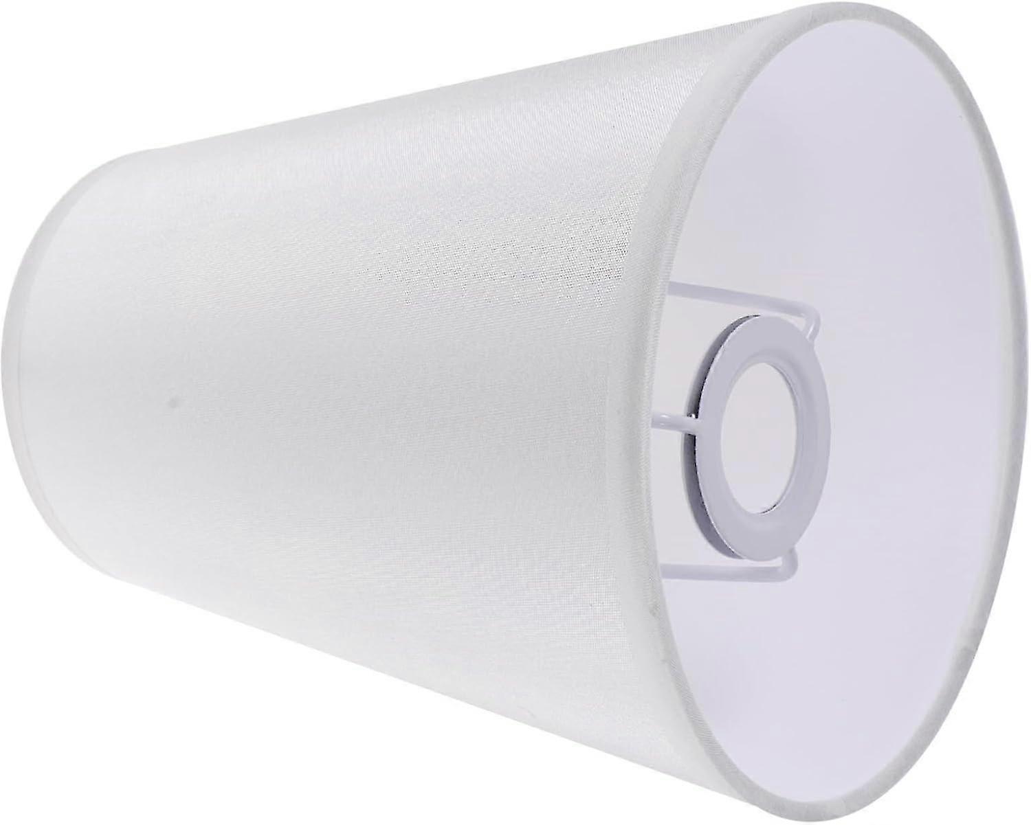 Małe białe lniane abażury do lamp podłogowych i lampy stołowej - żarówka E14, kompozytowy materiał PVC